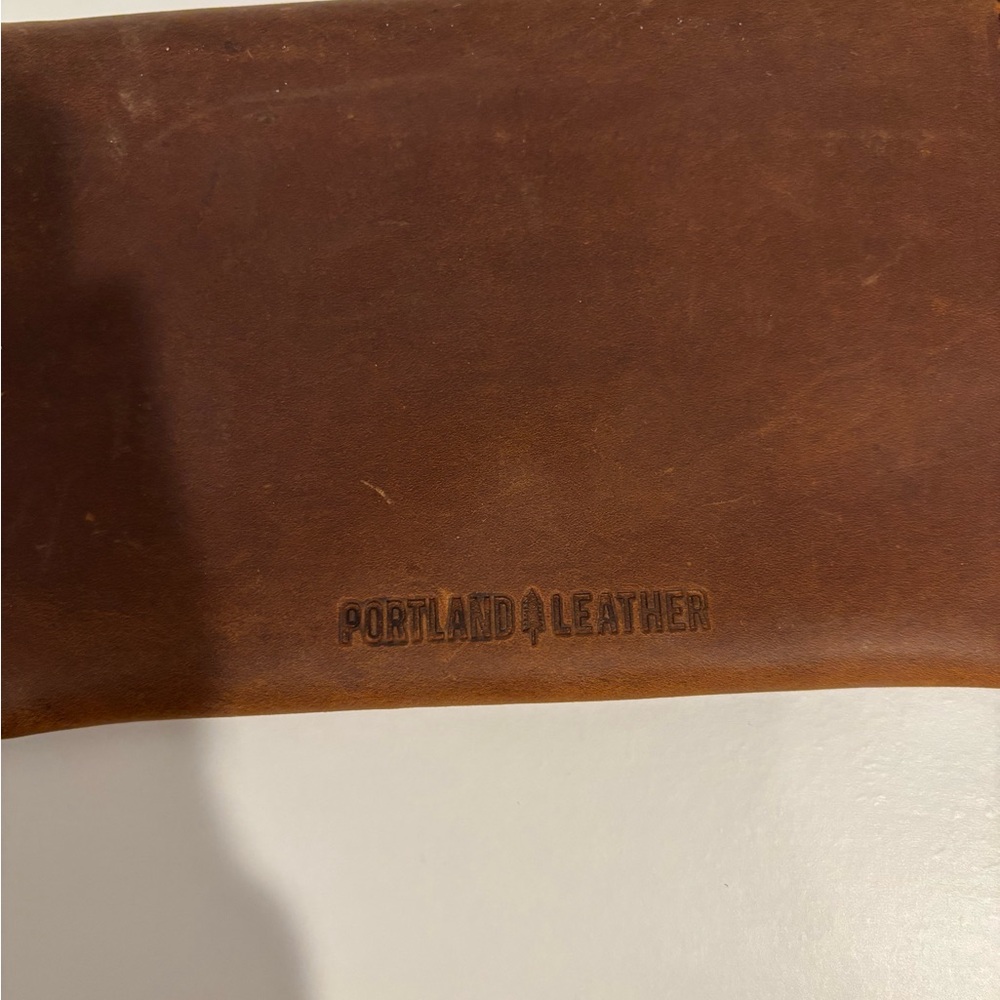 Portland Leather Brown Envelope Wallet Clutch - Picture 4 of 4